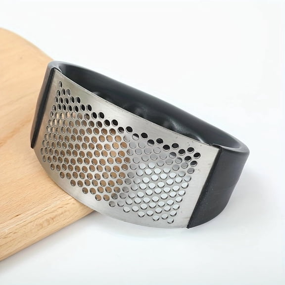 Professional Garlic Press Stainless Steel, Manual Garlic Mincer & Garlic Crusher with Non-Slip Handle, Rust-Resistant Kitchen Garlic Press