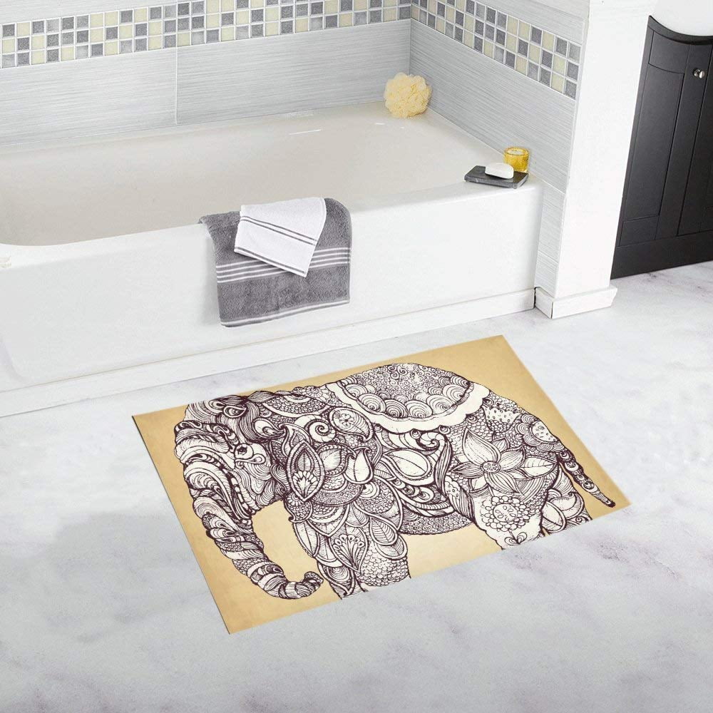 CADecor elephant NonSlip Bath Rug Bath Mat Rug Doormat 30x18 inches