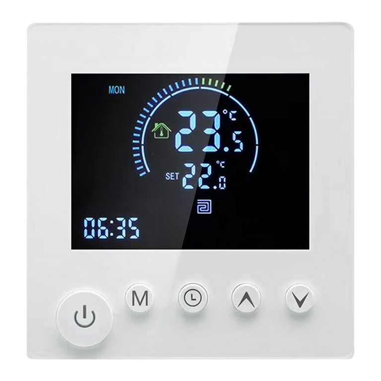 Carevas Programmable Smart Wall Thermostat NTC Sensor LCD Display Touch Button Water Heating Warm Floor Underfloor Digital Thermoregulator Temperature