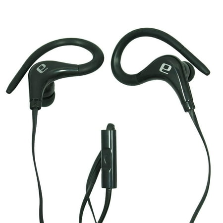Super Bass 3.5mm Stereo Earbuds/ Headphone for Alcatel ONYX, 1x (2019), 5v, 7, Tetra (Black) - w/ Mic & Ear-Hook + MND