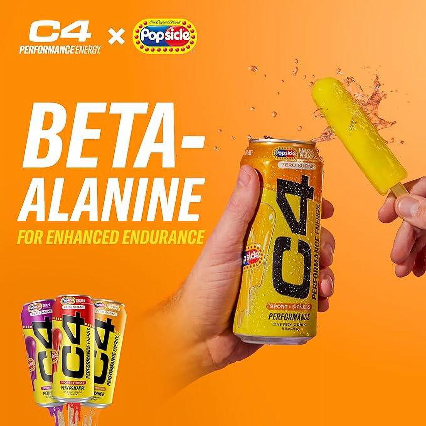 C4 Performance Energy Drink, Hawaiian Pineapple Popsicle, 16 fl oz Single Can