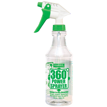Harris Pro 360° Degree Power Sprayer, Plastic Spray Bottle, with Adjustable Nozzle, 32 oz. Capacity