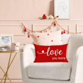 thumbnail image 3 of Red Valentines Day Pillow Cover 12x20 inch Love You More Valentine Lumbar Pillows Valentines Day Decorations for Sofa Couch, 3 of 6