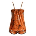 thumbnail image 5 of Hpapadks Halloween Womens Pajama Set 2 Piece Sexy Cute Graphic Spaghetti Strap Camisole Tops and Shorts Sleepwear Pjs Sets for Women Orange, 5 of 6