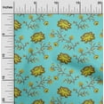 thumbnail image 1 of oneOone Viscose Jersey Turquoise Blue Fabric Leaves & Flower Floral Fabric For Sewing Printed Craft Fabric By The Yard 60 Inch Wide, 1 of 5