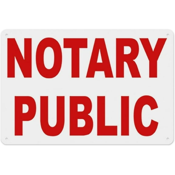 Notary Public Sign 8"x12" - Aluminum Tin Warning for Home Outdoor Garden, High-Visibility Business Decor for Office