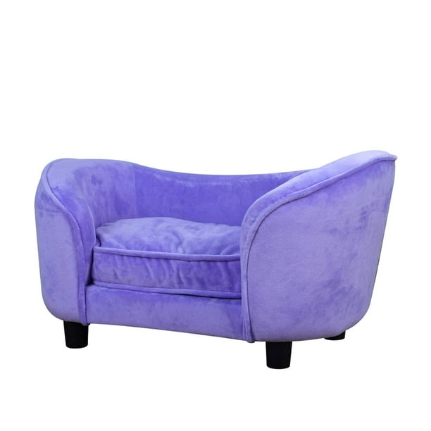 Sofá cama para mascotas Getifun terciopelo con cojín extraíble lavable para perros pequeños y gatos morado
