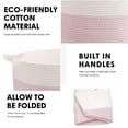 thumbnail image 3 of ZFITEI Woven Rope Cotton Blanket Basket, Pink Storage Basket, 3 of 6