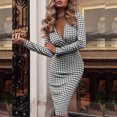 thumbnail image 2 of JINMGG 2026 Summer Dresses under $10.00 Women Women Long Dress Deep V Long Sleeve Dresses Fitted Print Evening Party Clubwear, 2 of 9