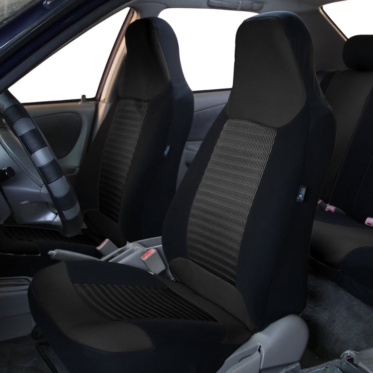 FH Group Premium Black Polyester Car Seat Covers, Universal Front photo 4