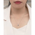 thumbnail image 3 of JeenMata Elegante Collar con Colgante Solitario de Diamantes de Talla Brillante Redondos en Forma de Sal y Pimienta Bañado en Oro Blanco de 18 K sobre Plata, 3 of 5