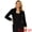 Black, variant on Women's Notched Lapel Open Front Fleece Cropped Coat M Royal Blue