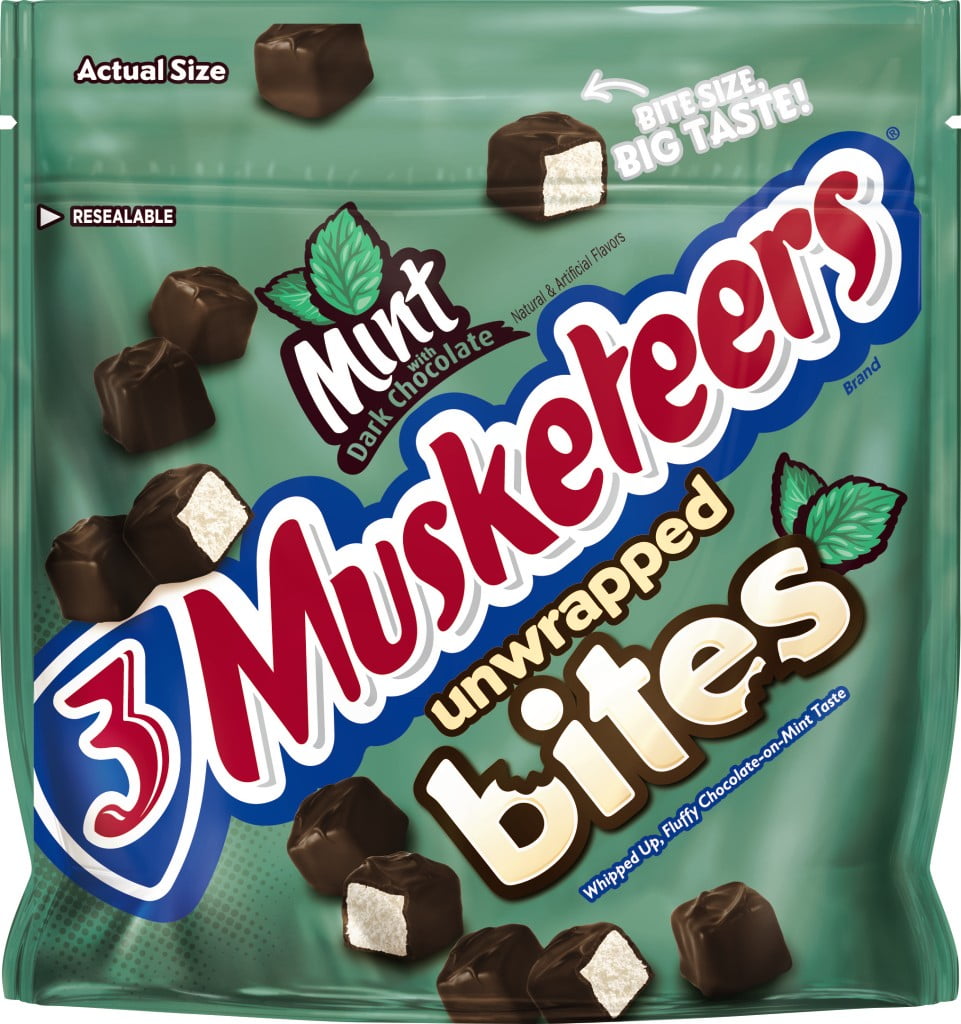 3 Musketeers Unwrapped Bites Mint With Dark Chocolate, 6.0 OZ by MARS, INC.