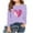 Purple, variant on LckLvx Valentine's Day Girls Boys T-Shirts Heart Graphic Long Sleeve Pullover Tee Casual Crewneck Tops