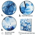 thumbnail image 3 of Designart "Delicate Abstraction Of Blue Minimalist Orchid Blossoms II" Orchids Floater Framed Canvas Prints, 3 of 5