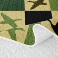 thumbnail image 5 of Erosebridal Rustic Duck Silhouette Quilt King for Boys Men, Olive Green Plaid Check King Coverlet Set, 3 Pieces, 5 of 7