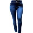 thumbnail image 3 of Jack David Womens Plus Size Stretch Dark Blue Black High Waist Denim Jeans Skinny Pants, 3 of 3