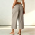 thumbnail image 5 of Luvrsol Capris for Women High Rise Wide Leg Capri Pants Loose Straight Leg Summer Casual S-2XL, 5 of 7