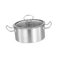 thumbnail image 1 of Olla para cocinar ramen coreana perfecl olla de acero inoxidable con tapa de vidrio 18 cm plata, 1 of 8
