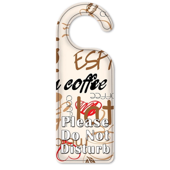 Do Not Disturb Door Knob Hanger Sign - Coffee