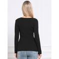 thumbnail image 3 of DARING DIVA Women's Long Sleeve Crewneck Fitted Pullover Sweaters XS Black, 3 of 6