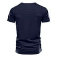 thumbnail image 2 of adviicd Mens T-Shirts Solid Color Cotton V Neck Pocket Button Short Sleeve T Shirt Top T Shirts Men Pack, 2 of 3