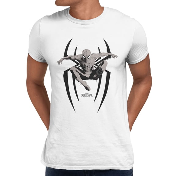 Marvel Spider-Man Brand New Day Men's Web Action Sketch Retro T-Shirt (Bright White, S-XXXL)