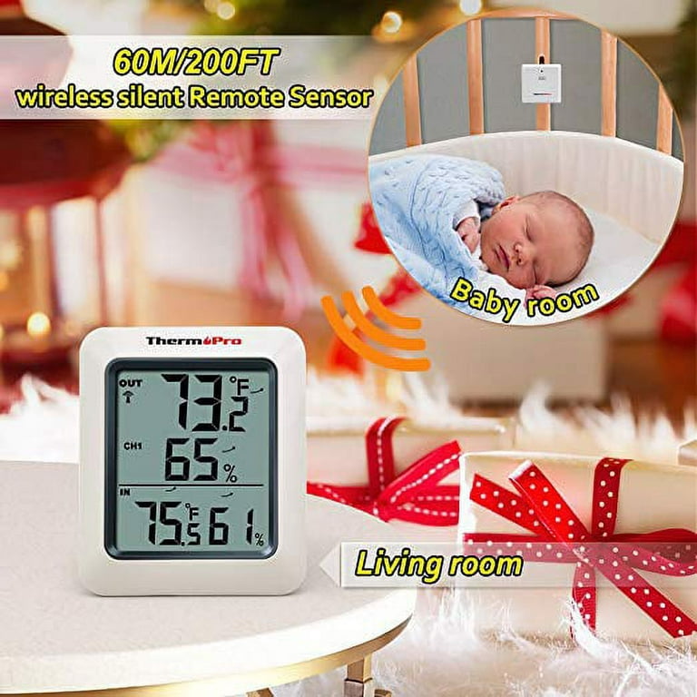 ThermoPro Digital Hygrometer Indoor Outdoor Thermometer Wireless  Temperature and Humidity Gauge Monitor TP60W - The Home Depot