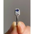 thumbnail image 4 of Cushion Cut Lab Created Sapphire Women's Pretty Wedding Ring 14K White Gold Plated, 4 of 4