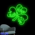 thumbnail image 3 of Handmadetneonsign Faith Hope Love Neon Sign, Shamrock Neon Light, 4 Leaf Clover Patrick Wall Art 94122, 3 of 5