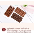 thumbnail image 5 of Moldes antiadherentes de silicona Kitchtic para chocolate, dulces, galletas y mini pasteles - Moldes para dulces fáciles de usar y limpiar - Juego de 6 piezas con diseños únicos, 5 of 5
