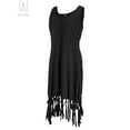 thumbnail image 5 of Gustave Women Summer Sleeveless Dresses with Tassels Tank Top Tunic Dress Casual Mini Sundress Beach Cover Up "Black, L", 5 of 8