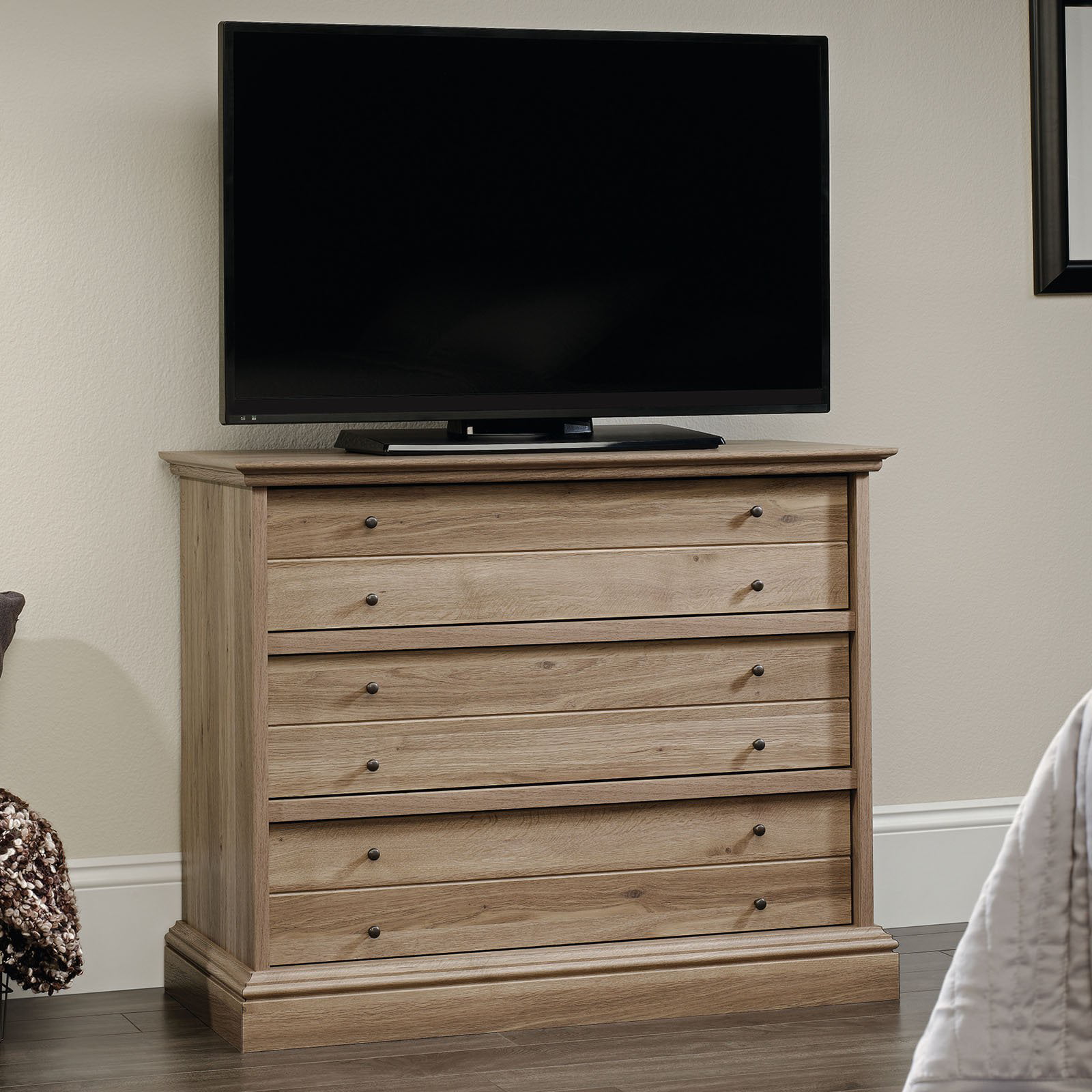 Sauder Barrister Lane 3-Drawer TV Stand Media Chest for TV's up to 40 chest of drawers with tv on top