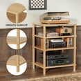 thumbnail image 4 of 4-Tier Media Stand/TV Shelf/Audio Cabinet and Media Towers, Modern Stereo Cabine,Game Console Shelf,Wooden TV Stand,Multifunctional Entertainment Center - Brown, 4 of 9