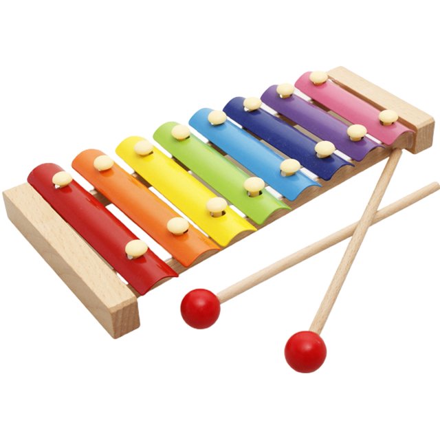 Xilófono de madera ZTGD de 8 tonos, juguete musical seguro para educación temprana, xilófono para guardería