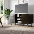 thumbnail image 2 of Jofran Marlowe Mid-Century Modern 64" Curved Media Console TV Stand with Tapered Legs and Storage Drawers, 2 of 9