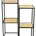 thumbnail image 2 of Ston 47 Inch Plant Shelf Stand Set of 2, Metal, Wood Frame, Black, Brown, 2 of 3