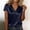 Navy, variant on Shirts for Women Satin Short Sleeve V Neck Casual Office Work Blouse Womens Shirts Dressy Casual Blackish Green L