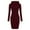 Burgundy, variant on Elainilye Fashion Womens Dresses Long Sleeve Solid Color Dress Pockets Patchwork Casual Long Hoodie Dress,Red