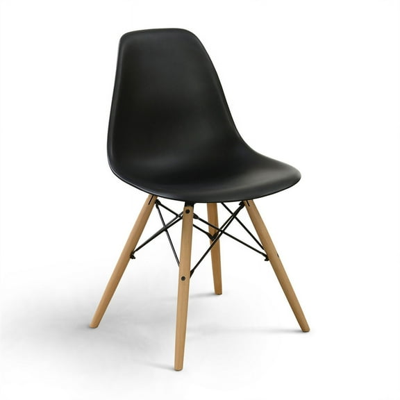 Allora Plastic Dining Side Chair in Black (Set of 2)