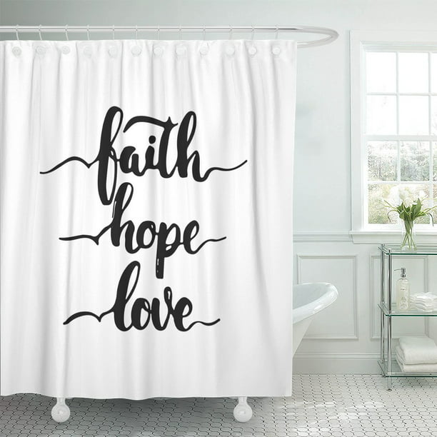 Pknmt Church Lettering Phrase Faith, Faith Based Shower Curtains