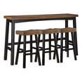 thumbnail image 1 of Casy 4pc Bar Height Table Set- 3 Contour Stools- Black Brown Wood, 1 of 6