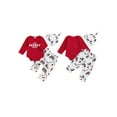 thumbnail image 2 of Rovasas Boy 3Pcs Pants Sets Letter Print Romper Ice Hockey Print Pants Hat, 2 of 9