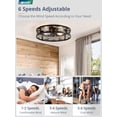 thumbnail image 2 of Ventilador de techo LEDIARY de 23 pulgadas con jaula, montaje empotrado, negro, 6 velocidades, 2 of 9