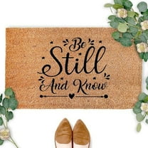 Be Still and Know Bible Christian Lucky Shamrock Doormat Bath Rug Welcome Mat Non-Slip Dust Floor Carpet for Kitchen Front Hall Lawn 18x30 Inch
