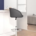 thumbnail image 2 of Contemporary Charcoal Fabric Adjustable Height Barstool with Barrel Back and Chrome Base, 2 of 8