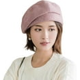 thumbnail image 2 of Women Retro Houndstooth Beret Hat Newsboy Caps Fashion Winter Knitted Wool French Style Painter Hats, 2 of 7