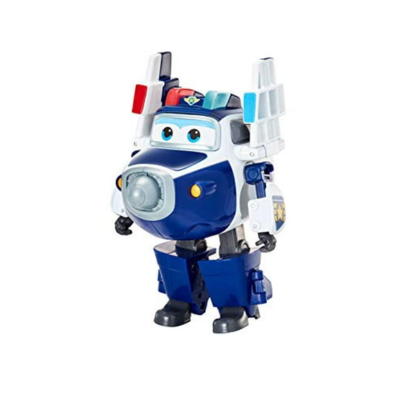 Super Wings 5" Transforming Supercharged Paul Airplane Toys Action Figure, Airplane to Robot in 10 Steps, Super Wings Toy Plane for 3-5 Year Old Boys & Girls, Birthday Gifts for Preschool Kids