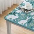 thumbnail image 4 of HAOXIT Spring Easter Rabbit Green Square Tablecloth, Decorative Holiday Home Party Table Cloth for Kitchen Dining Picnic Table Cover 48''x48'', 4 of 7