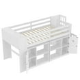 thumbnail image 7 of Twin Size Low Loft Bed with Storage Headboard and Shelves, Twin Low Loft Bed with Stair for Boys Girls, White, 7 of 7